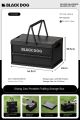 Blackdog PP Folding Storage Box Portable Foldable Multipurpose 23/45L Collapsible Black Storage Container With Wood Table Board Outdoor Camping Equipment. 