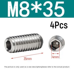 Jozoo M8 304 Stainless Allen Setscrew Socket Grub Screw Flat Head Screw Allen Hex Socket