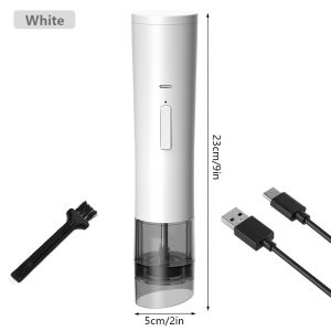 Fypo Electric Pepper grinder Automatic Salt shaker Pepper mill with clean brush USB rechargeable salt andl pepper Grinding Tool