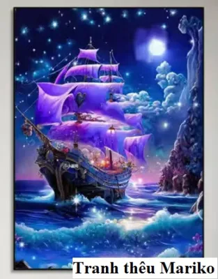 Tranh thêu kín Thuận Buồn Xuôi Gió A639 kích thước 55 x 75 cm
