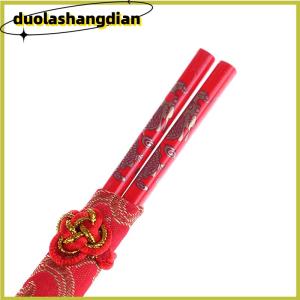 [Duola] Red chopsticks Chinese wood bag holder dinnerware flatware kitchen food stick