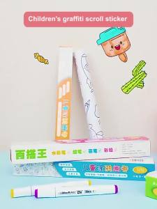 Childrens Drawing Roll Sticky Color Filling Paper Graffiti Scroll Coloring Paper Roll for Kids DIY Painting Educational Toys Quality