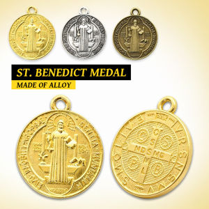 Ellebreen St. Benedict Medal Alloy Material Badges Pendant Front and Back All Have Patterned