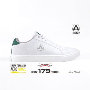 Aerostreet 37-44 Arrow Putih Hijau Tua Abu Muda - Sepatu Sneaker Casual