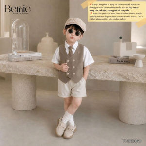 Set bộ vest gile Hoàng gia cho bé trai áo sơmi áo gile kèm quần và cà vạt 9tới 25kg BERNIE T0126B06Đ