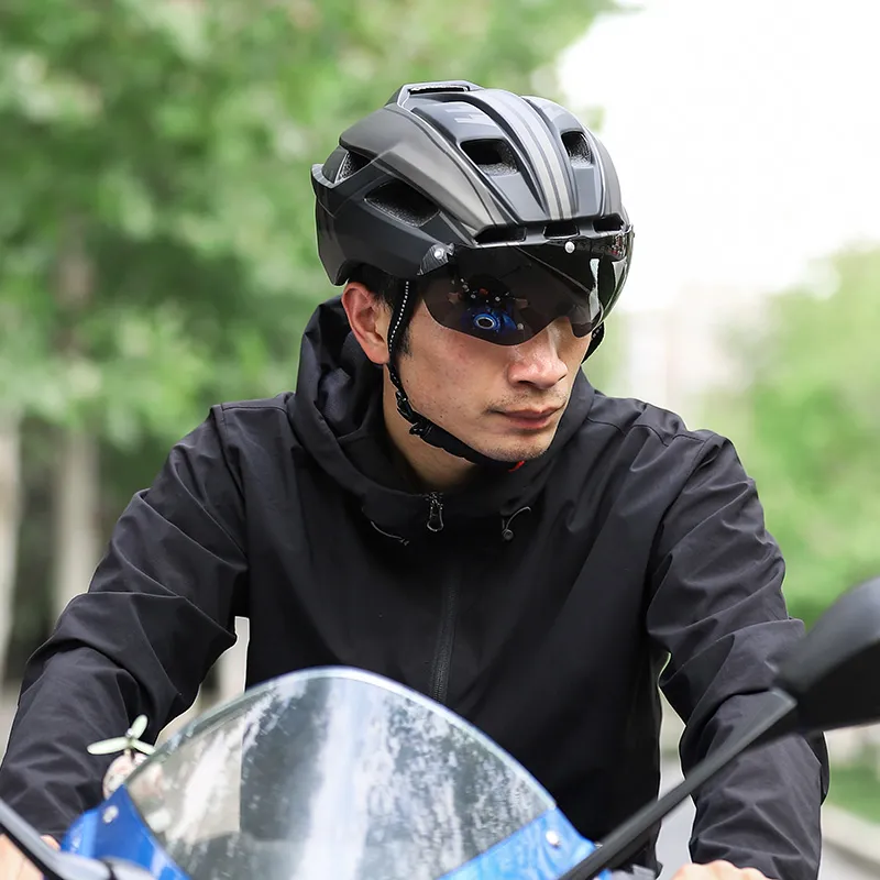 WEST BIKING Men Women Cycling Helmet With Taillight Goggles Sun Visor Lens  Bicycle Helmet MTB Road Bike E-Bike Motorcycle Helmet