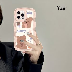 (Lokal Ready) Xinyu Casing hp OPPO A17 A17k OPPO A16 A16K A16e A57 4G A77s A15 A15S A12 A5S A54 A7 A95 A3S A11k A53 A33 A31 2020 A52 A92 F9 A76 A9 2020  Penutup Casing Ponsel TPU Tepi Gelombang Beruang Lucu Case