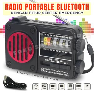 Speaker Bluetooth Full Bass Radio FLECO YN-2313BT Radio FM / AM / SW / Bluetooth / USB / TF / AUX / Senter / Baterai Cas Tipe-C / Salon Bluetooth / Salon Speaker Bluetooth / Salon Bluetooth Karaoke / Speker Blutut / Speaker Aktif / Salon Aktif