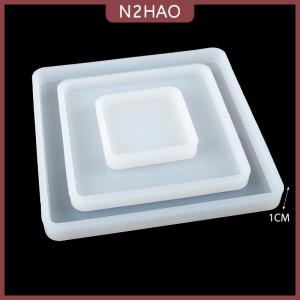 N2HAO  Vuông Silicone đúc Epoxy khuôn mẫu cho Diy khay nhựa Coaster đồ trang sức khuôn mẫu