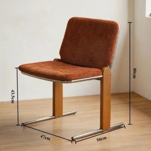 Sacesr Retro Dining Chairs Minimalist Stable Dining Chairs Single Stainless Steel Backrest Dining Stools Durable Home Furniture T2Y7B