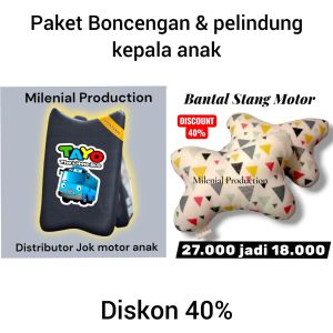 JOK BONCENGAN + BANTAL PELINDUNG KEPALA ANAK DI MOTOR