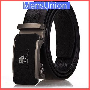 With VIDEO 100% Cowhide Leather Msia Stock Mens Automatic Buckle Belt Silver/Black Series (Can Purchase Box) Perfect Gift Suitable for Formal WearBelt Long Tali Pinggang Lelaki Kulit Lembu