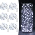 6/12/20 Pack Fairy Lights Battery Operated 200CM20 LED Mini String Lights Twinkle Lights Silver Wire Firefly Starry Lights for Mason Jars Wedding Party Christmas Centerpiece Table Decorations, Warm White. 