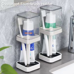 Geek Well Bathroom Dustproof Toothbrush Holder with Cover Box Toothpaste Bracket for Family Organizers Supplies