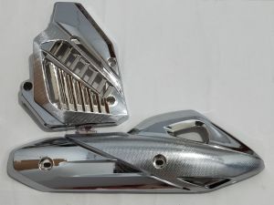 Cover tutup knalpot plus tutup radiator PCX 150 Lokal Crome