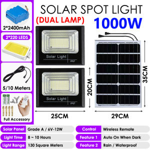 Double Solar Spot Light 281x LED Bulbs Super Bright Solar Charge Motion Sensor Indoor & Outdoor Lamp