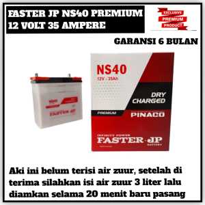 Aki Mobil Avanza/Rush/Espass/Terios/Xenia/Katana/Carry FASTER JP NS40 Premium 35 ampere Garansi 6 Bulan