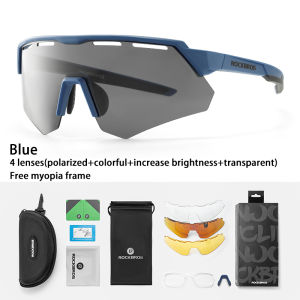 ROCKBROS Kính Phân Cực Đạp Xe Kính Râm Chống Tia Cực Tím Thể Thao Chạy Bộ Ngoài Trời Câu Cá Lái Xe 4 Mắt Kèm Gọng Cận Thị Kính Chống Bụi Thiết Bị Đạp Xe Đường Trường Leo Núi