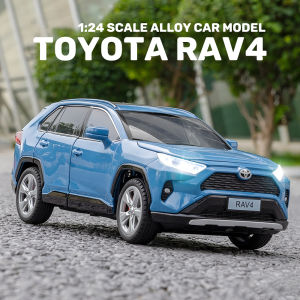 1:24 Scale Toyota RAV4 Alloy Car Model Diecast Car Sound Light Car Lovers Collection Kids Birthday Gift Metal Boys Toys