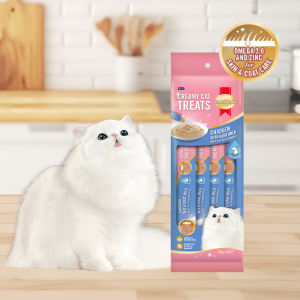 SmartHeart Creamy Cat Treats with Hand-Feeding Stick (15g x 4 Packs) | 7 Functional Benefits Flavors
