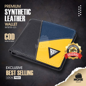 Dompet Lipat Pria Cowok Laki Laki Cowo Remaja Simple Keren Kekinian Synthetic Leather Wallet MWR01 Bahan Kulit Sintetis PU Premium