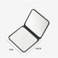 Gương trang điểm gấp gọn mini 2 mặt thường và phóng to màu đen vỏ nhám 7*6.5cm-HAUSE. 