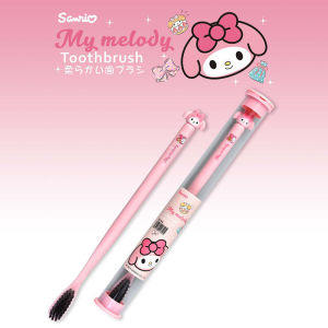 2024 Kawaii Cute Sanrio Hello Kitty Kuromi Mymelody Cinnamoroll Bamboo Charcoal Toothbrush Travel Portable Toothbrush Box Gift
