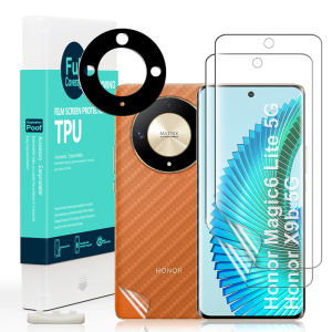 Ibywind For Honor Magic6 Lite 5G&Honor X9b 5G Screen Protetorwith 2Pcs Flexible TPU Film1Pc Camera Lens Protector1Pc Backing Carbon Fiber Film [Fingerprint ReaderEasy to install]