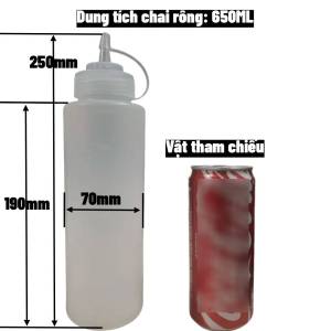 TINH DIEU Combo 5 Chai Nhựa LDPE Bóp 500ml 650ml 800ml Đựng Sốt Tương Ớt Mayonnaise Nắp Kín Bán Sỉ