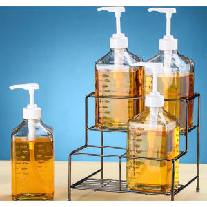 1100/1600ml cc Press Bottle Juice Dispenser Pump Multifunctional Dispenser Glass Bottle Honey Sauce Ketchup Bottle