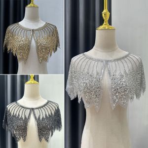 NUBE Sequin Embellished Flapper Shawl Beaded 1920s Evening Wrap Elegant Sequin Shoulder Shawl