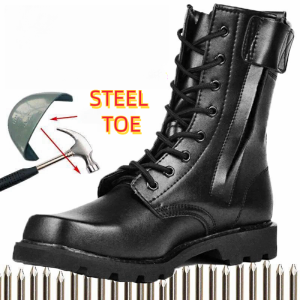 Mens Fashion Boots Safety Shoes High Cut Sewed And Vulcanized Leather Safety Shoes Martin safety