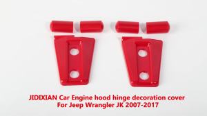 HH8 Car Engine Hood Hinge Decoration Cover for Jeep Wrangler JK 2007 2008 2009 2010 2011 2012 2013 2014 2015 2016 2017 Accessories 7R1H6
