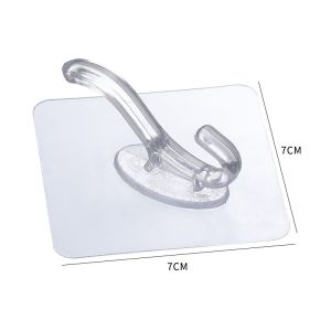 10pcs Self-adhesive Transparent Seamless Hooks Wall Hanger Punch Free Hanging Rack for Home Organization