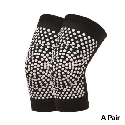 FOCANO 1 Pair (2pcs) Magnetic Therapy Knee Pads Pain Relief Keep Warm Self Heating Arthritis Brace Support Breathable Patella Knee Sleeves