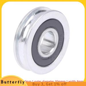 Butterfly ลูกรอกลูกปืนร่องรูปตัวยู10x30x8มม. มีร่องล้อเว้าที่ไม่ได้มาตรฐานสำหรับลวดขนาดเส้นผ่านศูนย์กลาง5มม.