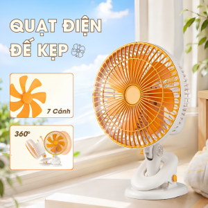Quạt điện dùng trong nhà quạt nhỏ cho ký túc xá loại kẹp hoạt động êm ái cắm điện.
