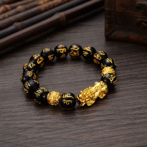 Exquisite Wealth Bracelet Feng Shui Elastic Bracelet with Pixiu Attract Good Luck & Wealth Amulet for Daily Wear