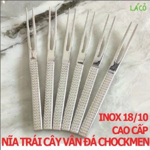 Nĩa inox CHOCKMEN Duc vân đá đẹp sang trọng nĩa inox 18/10 cao cấp nĩa ăn trái cây nỉa ăn hoa quả nĩa inox cho bé dĩa