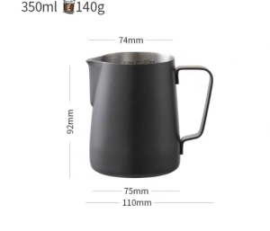 Gemilai‘s espresso latte art milk frother cup 304 food grade black stainless steel 350/600ML for baristas