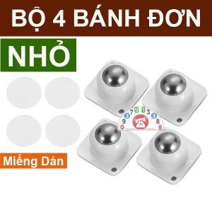 Combo 4 Bánh Xe Xoay 360 Độ Cho Đồ Nội Thất Hộp Đựng Đồ Bánh Xe Dùng Cho Di Chuyển Đồ Nội Thất