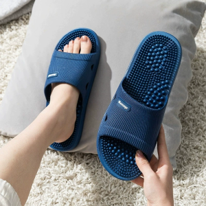 Solid Color Mens Massage Non Slip Bathroom Slippers Summer Soft Soled Minimalist Womens Health Shoes Couple Bath Slippers H260729