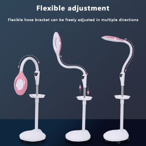 Facial Lamp Beauty Lamp Magnifier 220V LED Magnifier Lamp Rolling Floor Stand Beauty SalonEyebrow Tattoo Dental Headlights