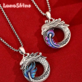 Lunashine | Vòng cổ đôi Rồng và Phượng, Vòng Cổ phong cách dân tộc cổ điển phượng hoàng, mang lại may mắn. 