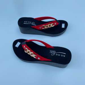 SNY - sendal wedges balok pariasi rantai perempuan dewasa kekinian terbaru