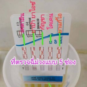 ที่ตรวจสารเสพ 5 สาร ( กัญชา thc เคตามีน ยาบ้า โคเคน ยาแก้ไอ ) ที่ตรวจฉี่ม่วง  แบรนด์แท้ kgd klongsamwa