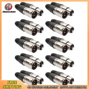 20pcs 3 Pin Plug Connector 10 Male 10 Female Microphone Plug for Power Amplifier