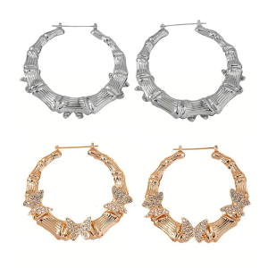 Sophisticated Butterfly Circle Earrings Unique Ear Alloy Texture Fashion Accessories Suitable for Women and Girl