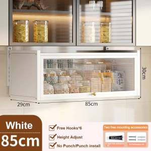 Wall-mounted Spice Shelf with Pegboard Organizer Kitchen Cabinet Hanging Storage Cabinet