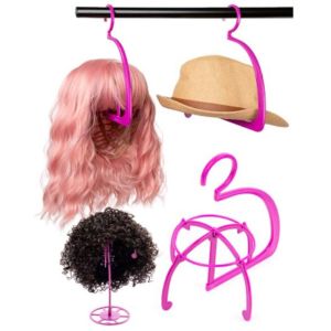 XUNXUAN Stable Collapsible Creative Wig Accessories Durable Wig Dryer Pink Head For Salon Multifunctional Wig Stands Hanging Wig Drying Stand Hairpiece Hang Holder Hat Wig Display Holders